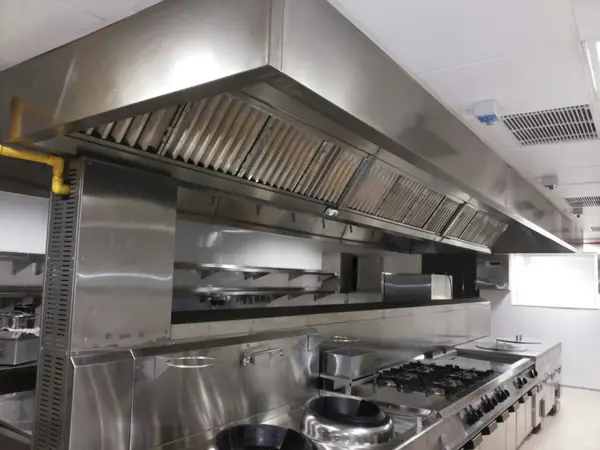 Stainless steel kitchen exhaust hood
